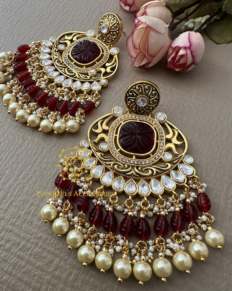 Thumbnail: DUSHI HANDCRAFTED STONE CHANDBALI