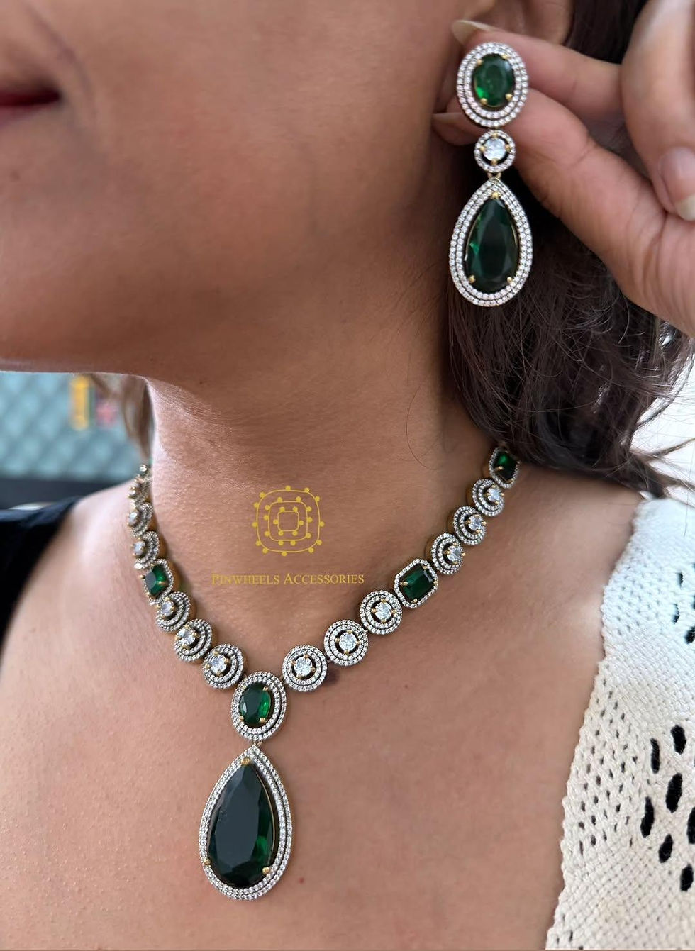 Thumbnail: VICTORIAN POLISH DOUBLET STONE NECKLACE