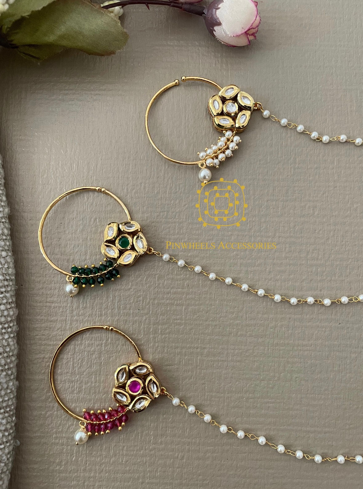 KUNDAN BRIDAL NOSE RING 