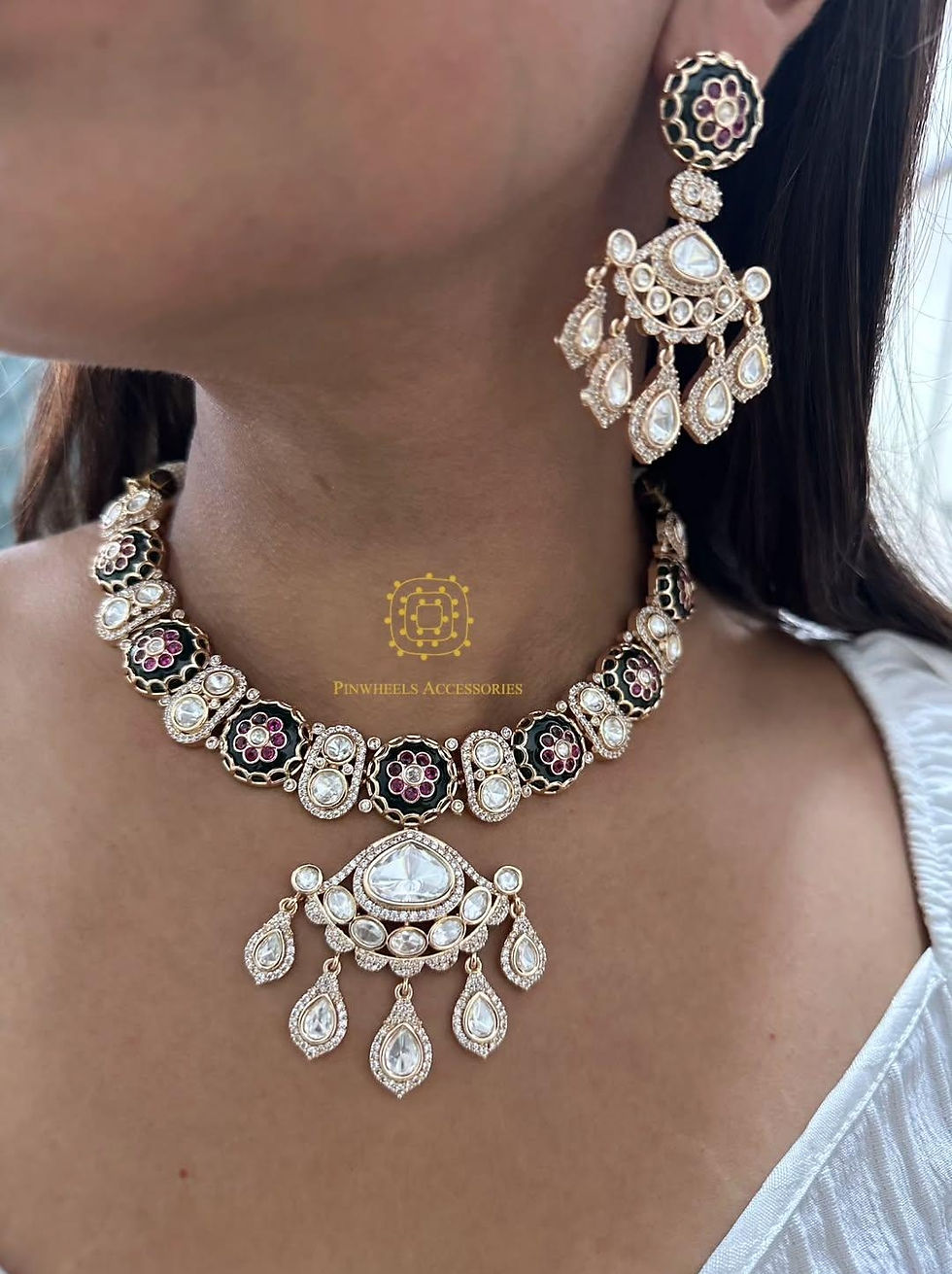 Thumbnail: EPOXY SETTING POLKI NECKLACE 