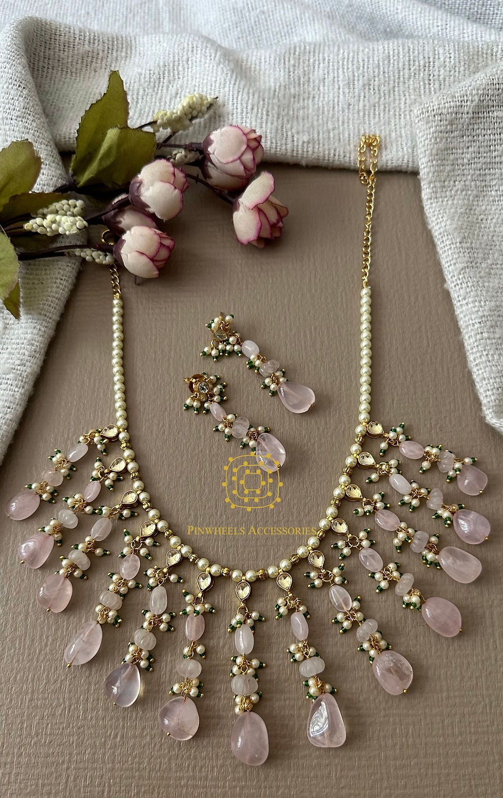 Thumbnail: SEMI PRECIOUS PINK NECKLACE