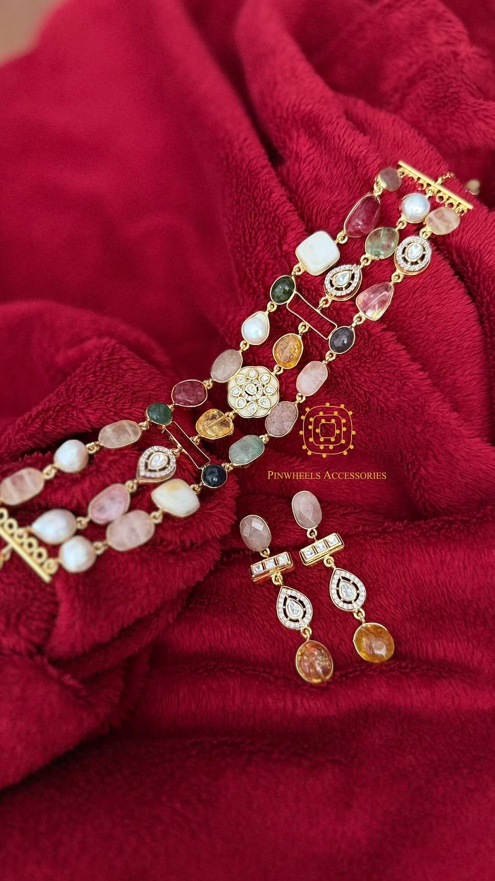 Thumbnail: BAROQUE PEARL SEMI PRECIOUS STONE CHOKER 