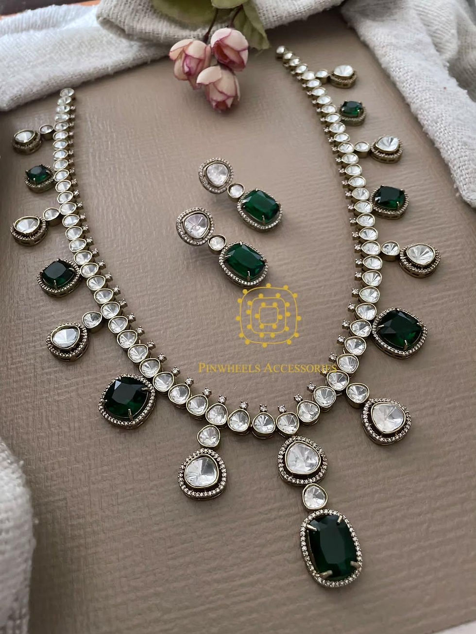 Thumbnail: LONG VICTORIAN MOISSANITE NECKLACE 
