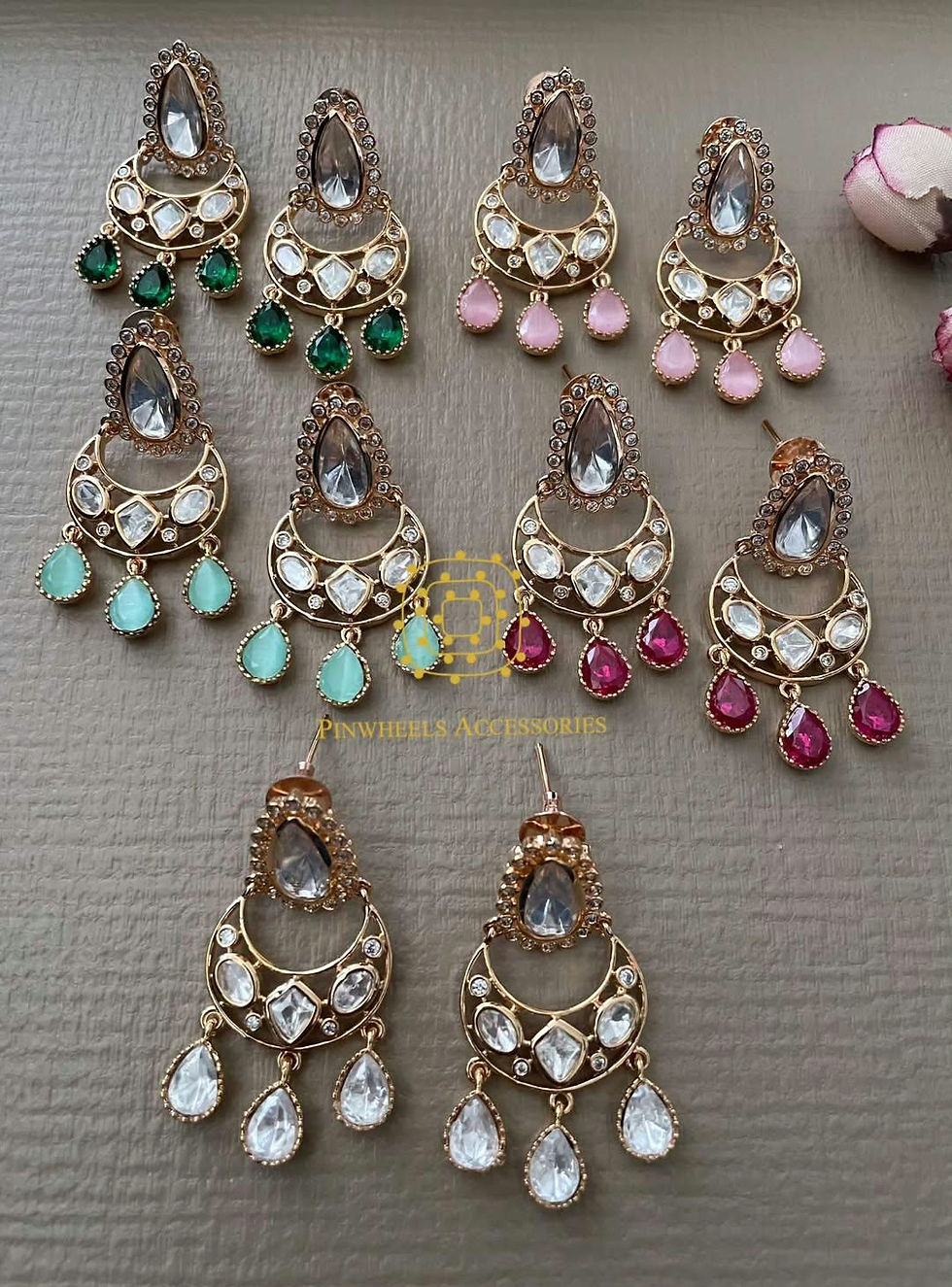 Thumbnail: UNCUT POLKI EARRINGS