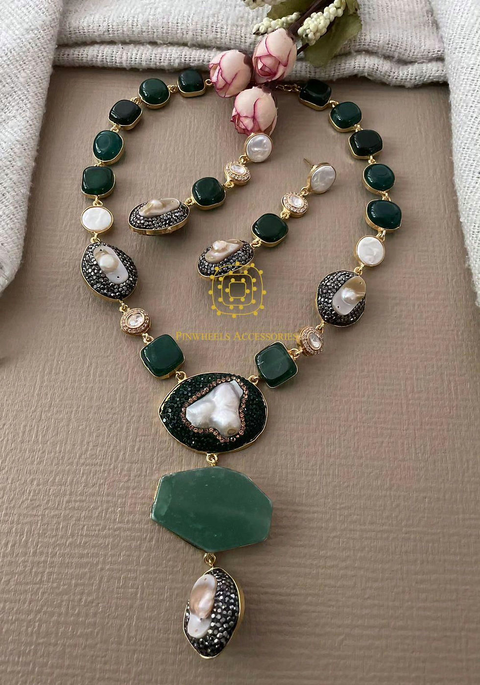 Thumbnail: BAROQUE & SEMI PRECIOUS STONE NECKLACE 