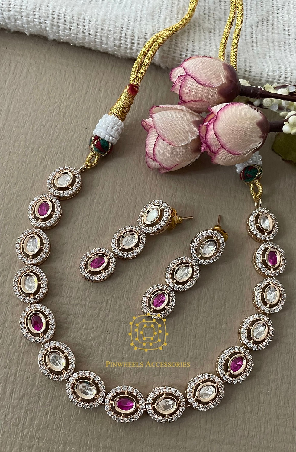 Thumbnail: SIMPLE CZ POLKI NECKLACE