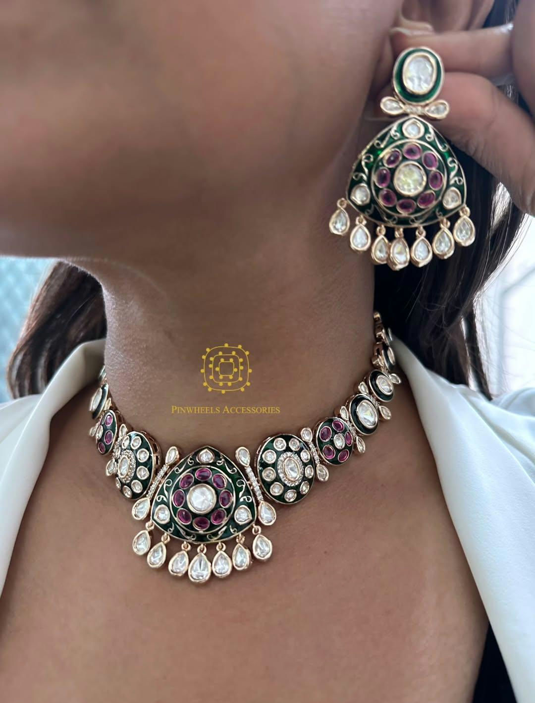 EPOXY SETTING POLKI NECKLACE 