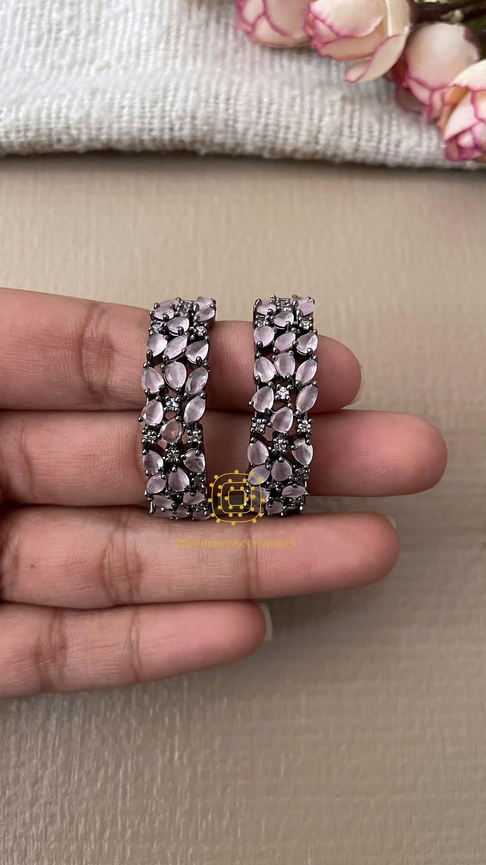 Thumbnail: COLOURED STONE HOOPS
