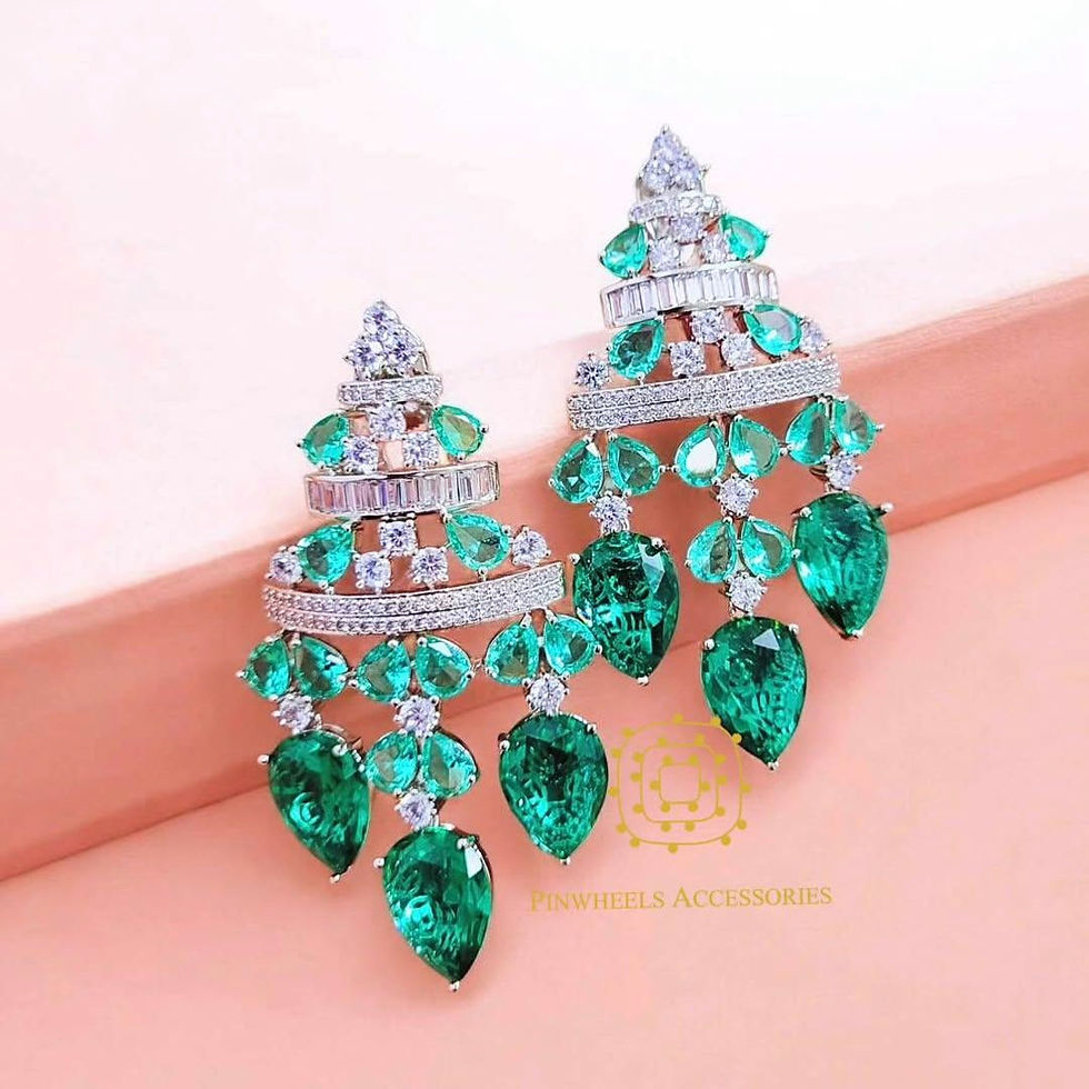 Thumbnail: DIAMONDY COLOURED STONE EARRING