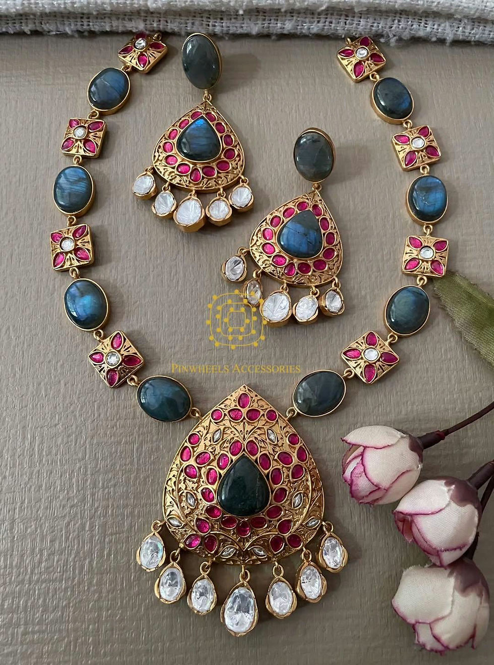 Thumbnail: SEMI PRECIOUS EPOXY SETTING NECKLACE 
