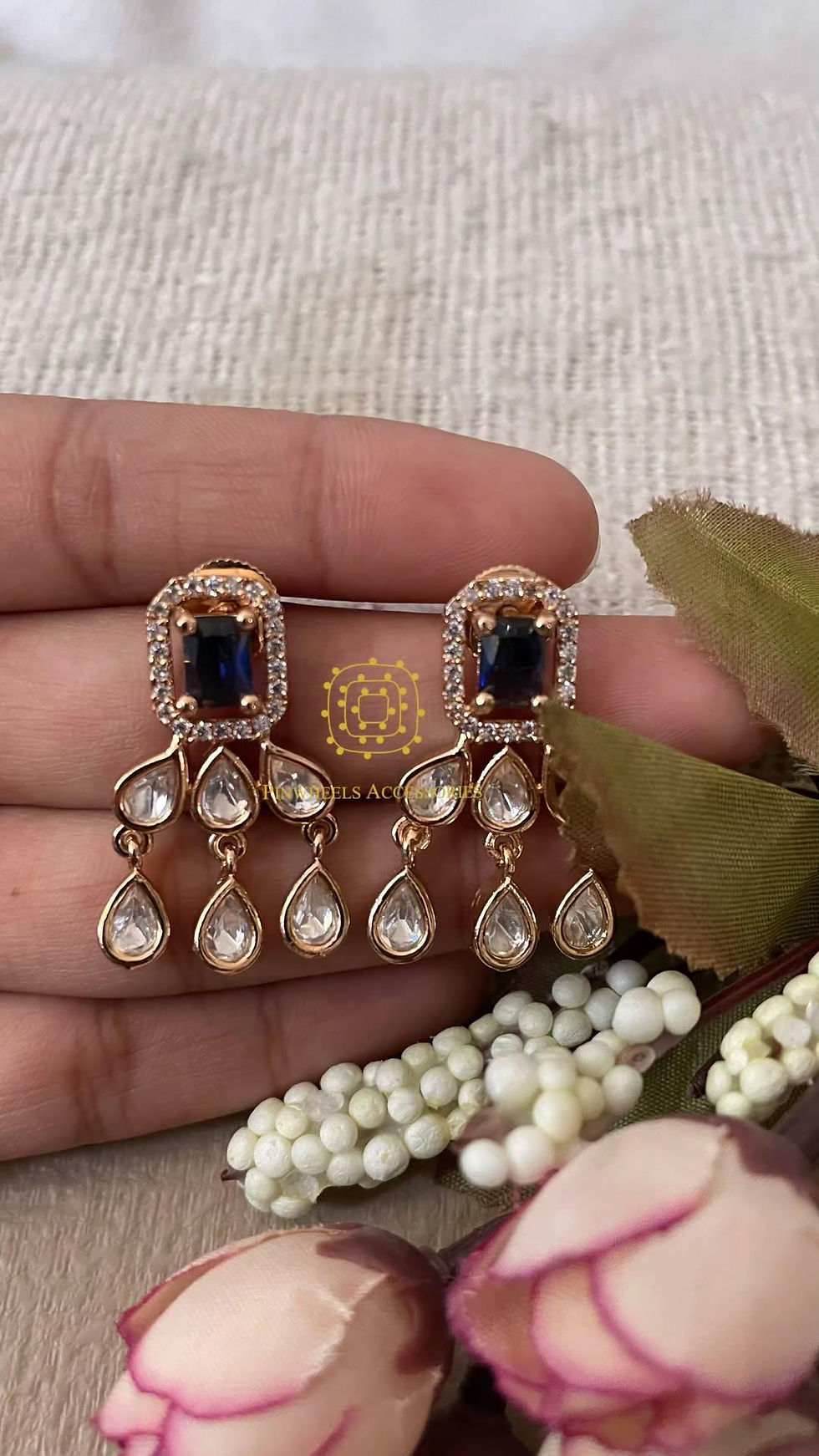 Thumbnail: SIMPLE COLOURED STONE EARRINGS 