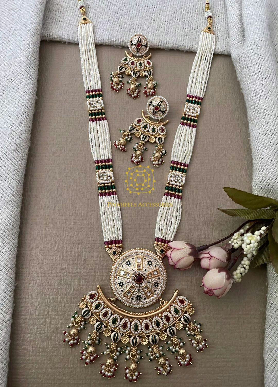 MEENAKARI LONG BEADED NECKLACE