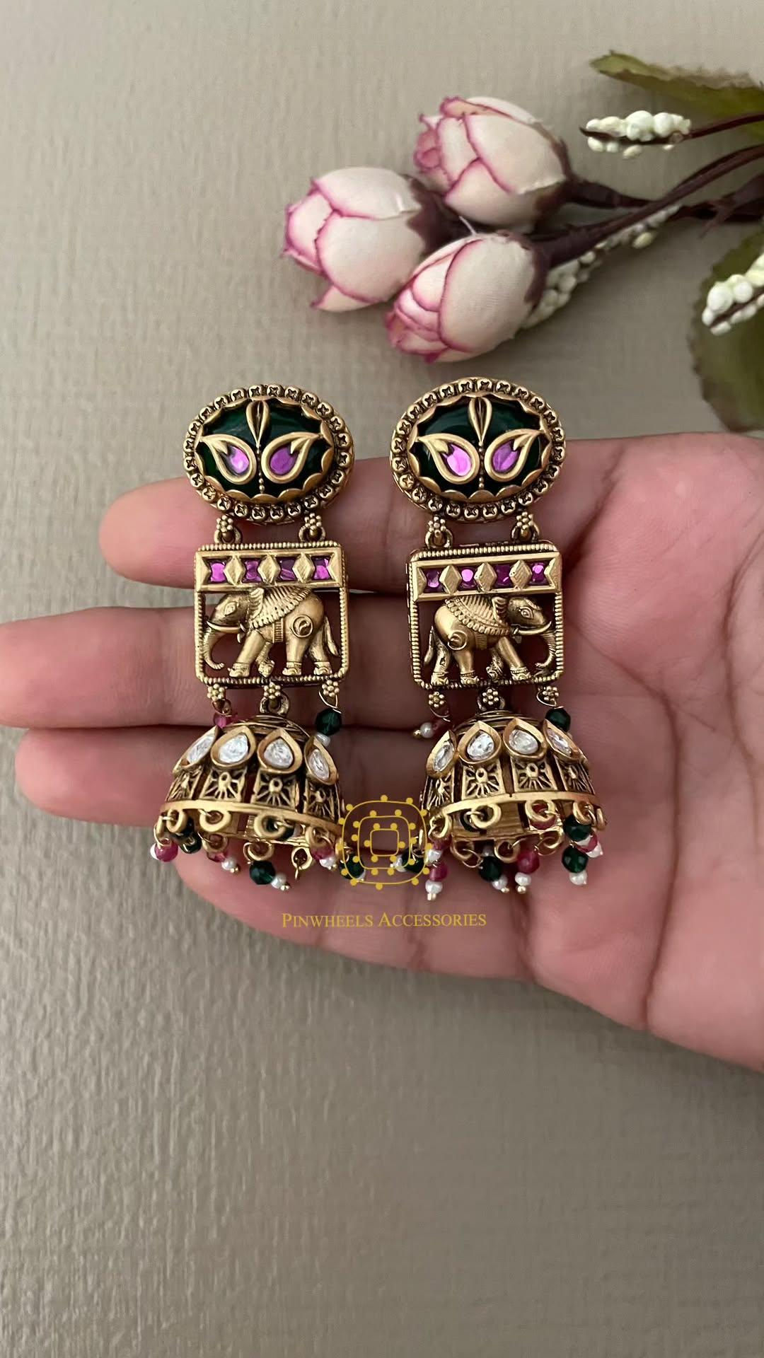 TRADITIONAL ELEPHANT EARRINGS BY PINWHEELS ACCESSORIES