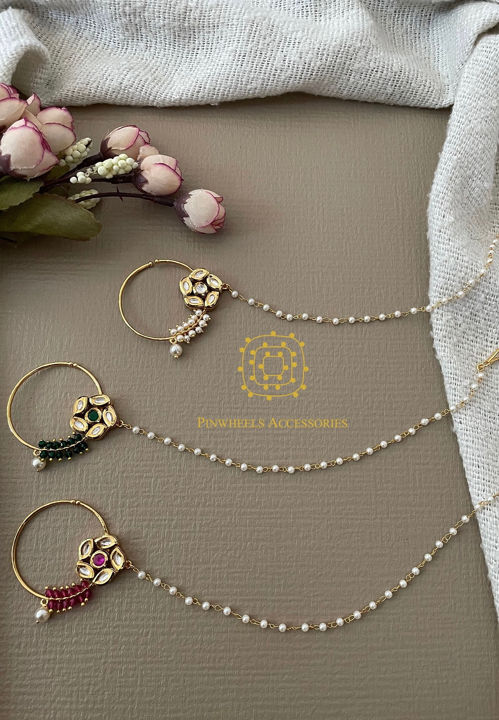 Thumbnail: KUNDAN BRIDAL NOSE RING 