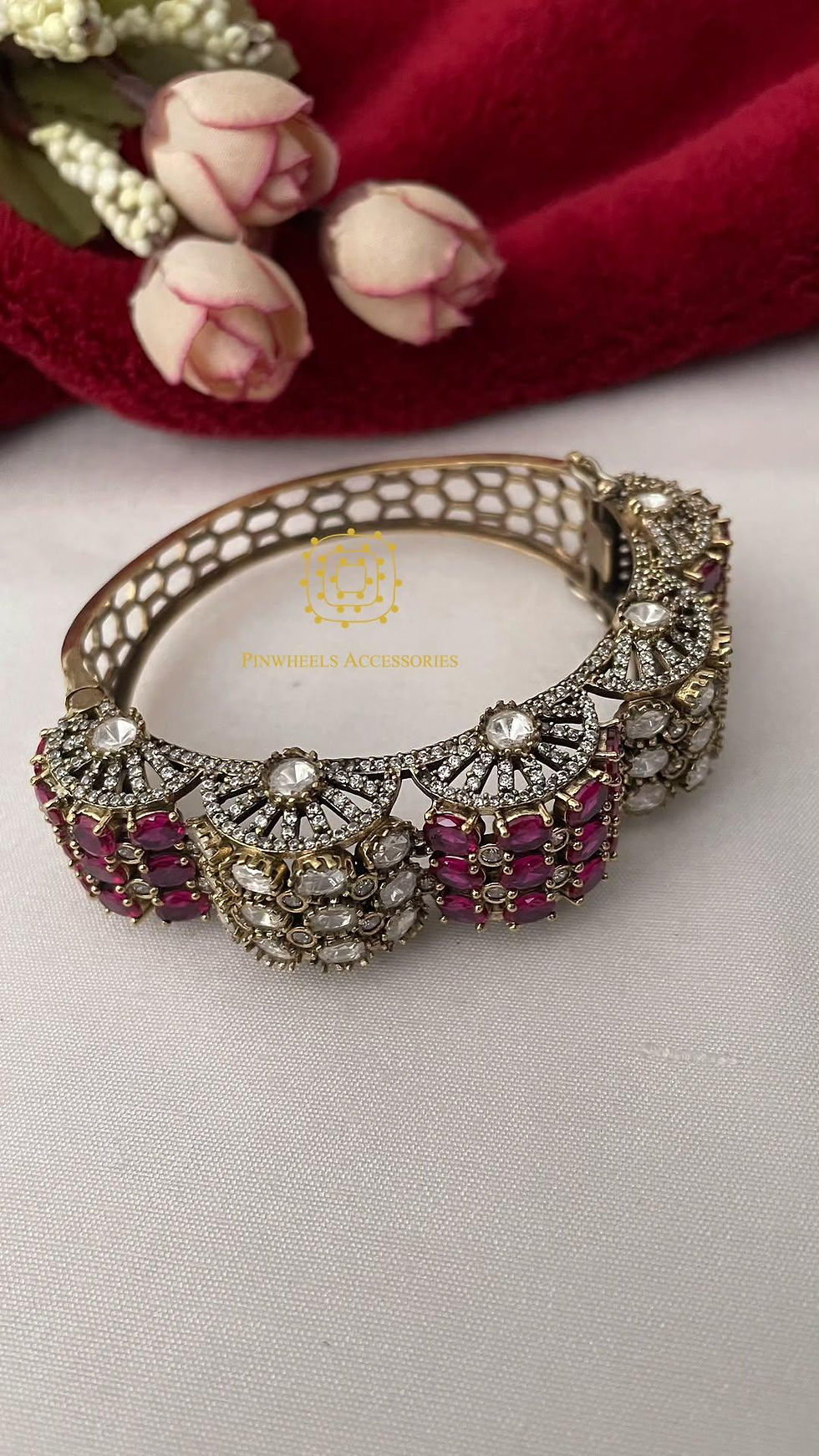 Thumbnail: DIAMONDY COLOURED STONE VICTORIAN BRACELET EACH