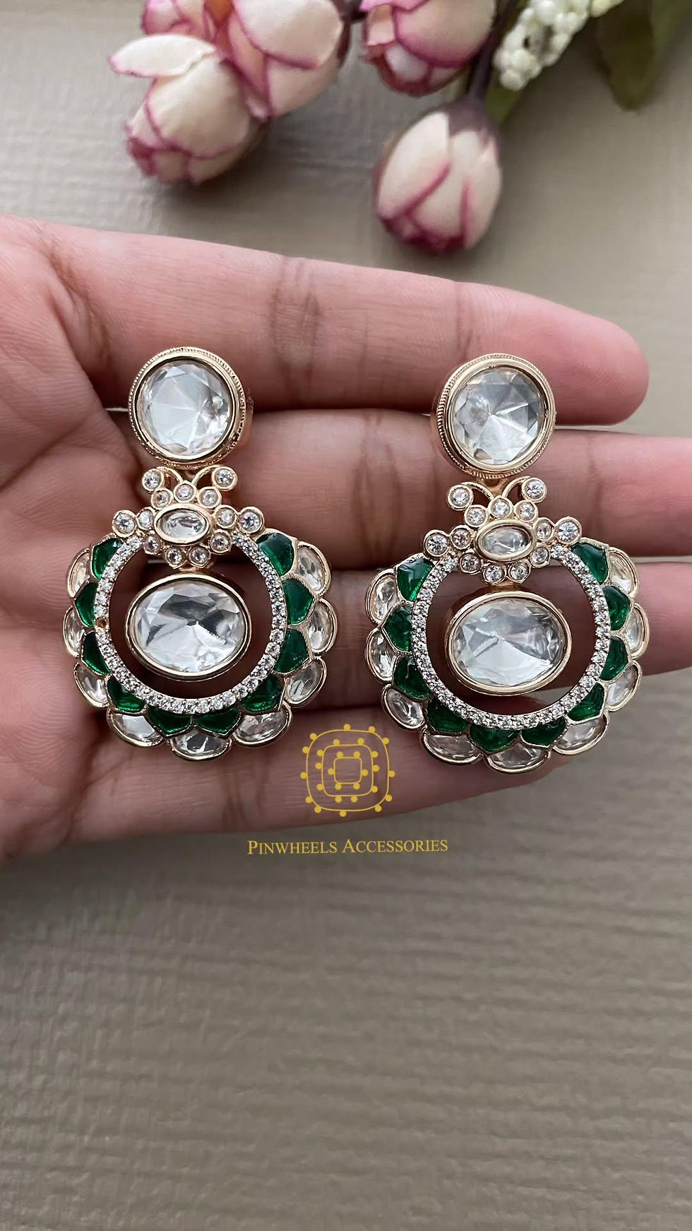 Thumbnail: POLKI EPOXY EARRINGS 
