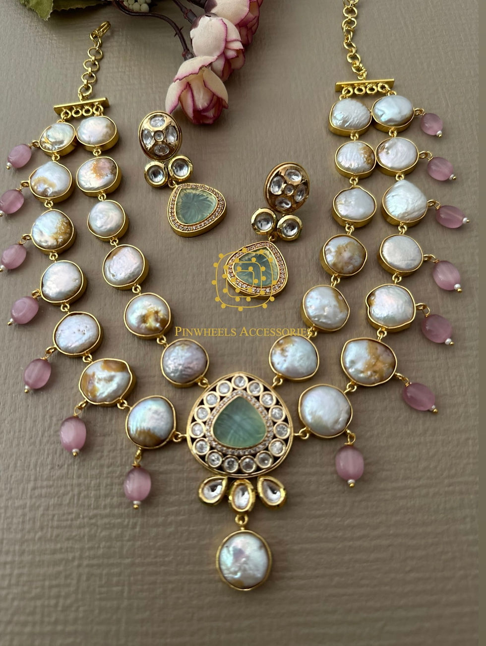 Thumbnail: DOUBLE LINE BAROQUE PEARL NECKLACE
