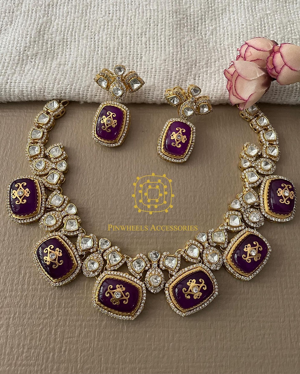 Thumbnail: COLOURED STONE MOISSANITE NECKKACE