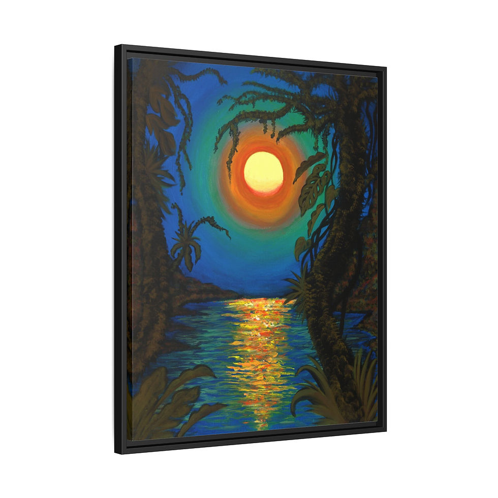 Thumbnail: Tropical Sunset- Matte Canvas, Framed- Misty Dawn