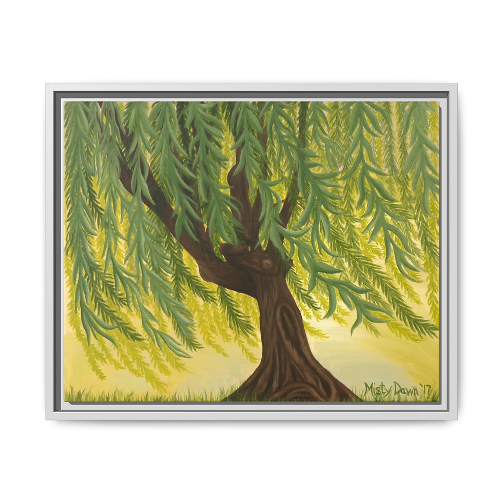 Thumbnail: Willow's Dance Matte Canvas, Framed- Misty Dawn