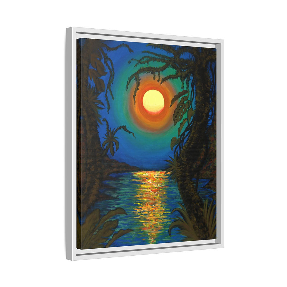 Thumbnail: Tropical Sunset- Matte Canvas, Framed- Misty Dawn