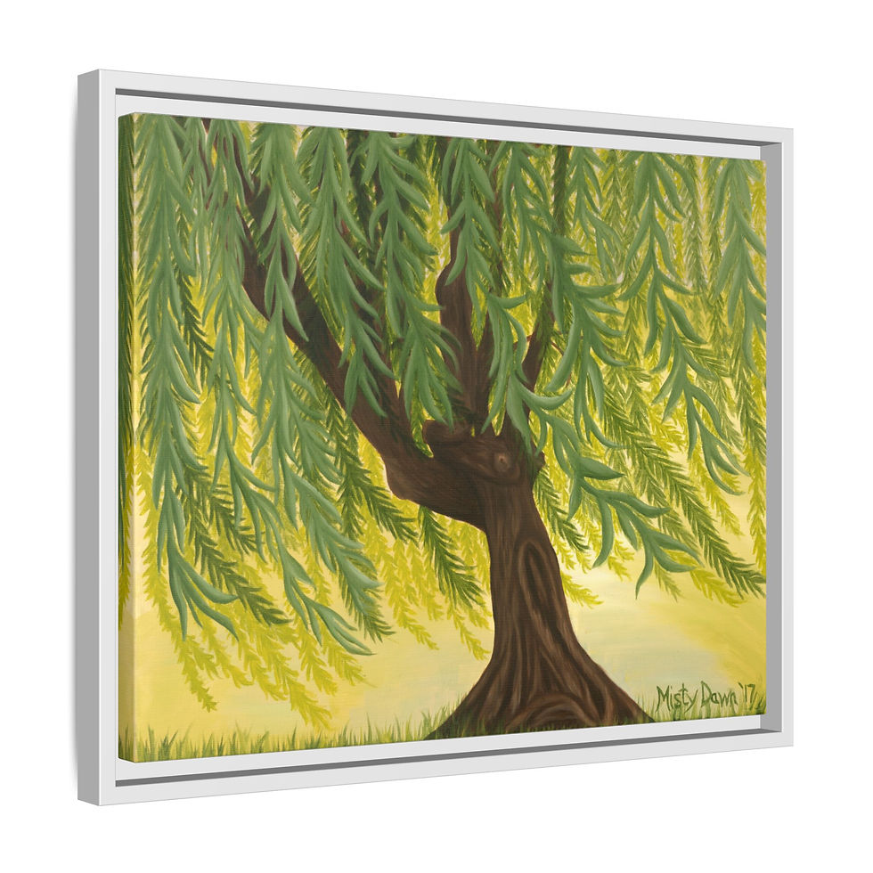 Thumbnail: Willow's Dance Matte Canvas, Framed- Misty Dawn