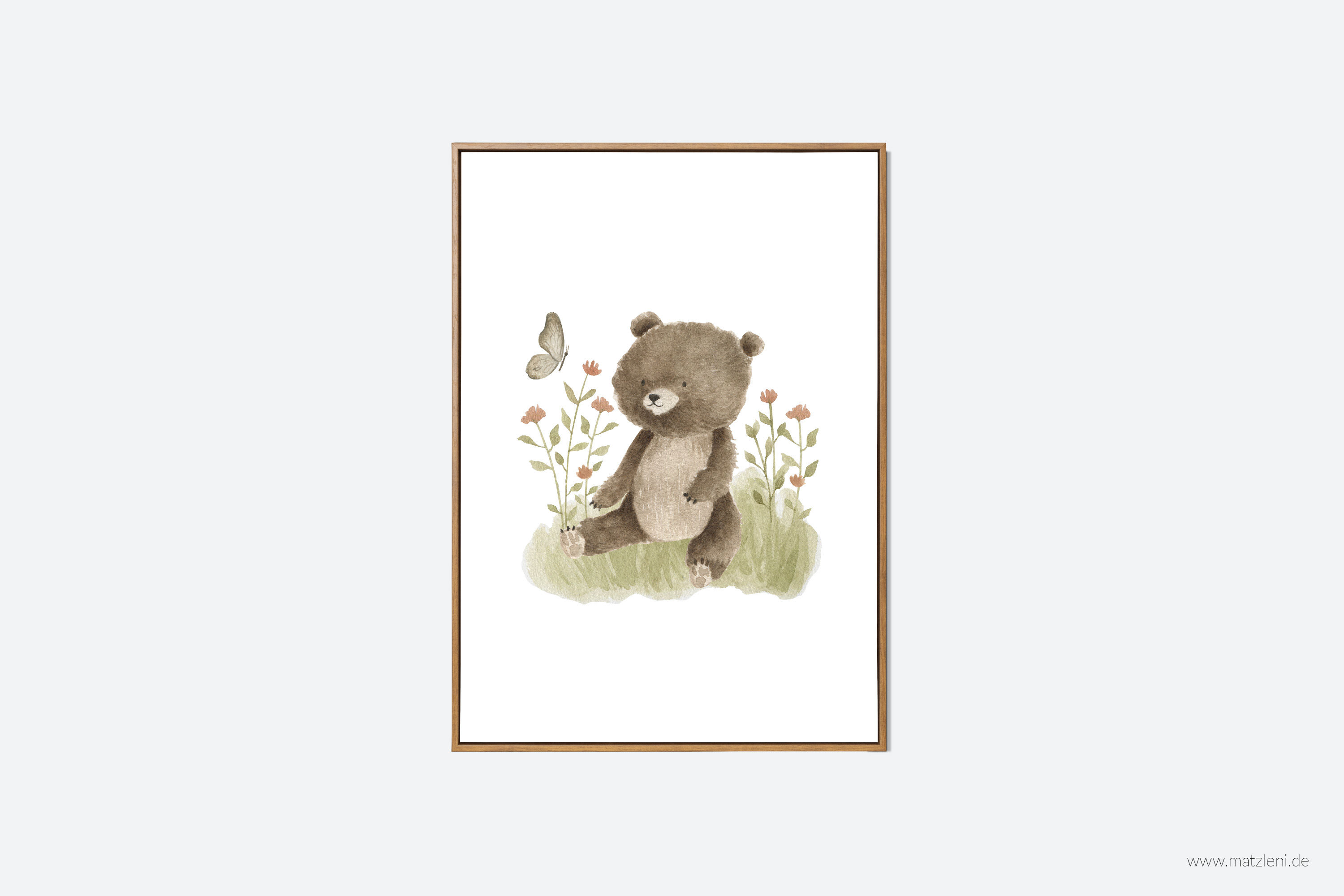 Kinder Poster 'Waldtiere' Aquarell – Bär