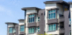 Exterior view of multifamily residential building; Menlo Park, San Francisco bay area, Cal