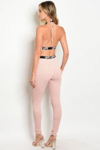 Thumbnail: Sexy Blush Two Piece Crop Top and Pants Set