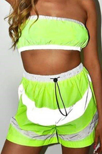 Sexy Reflective Breaker Tube and Short Set