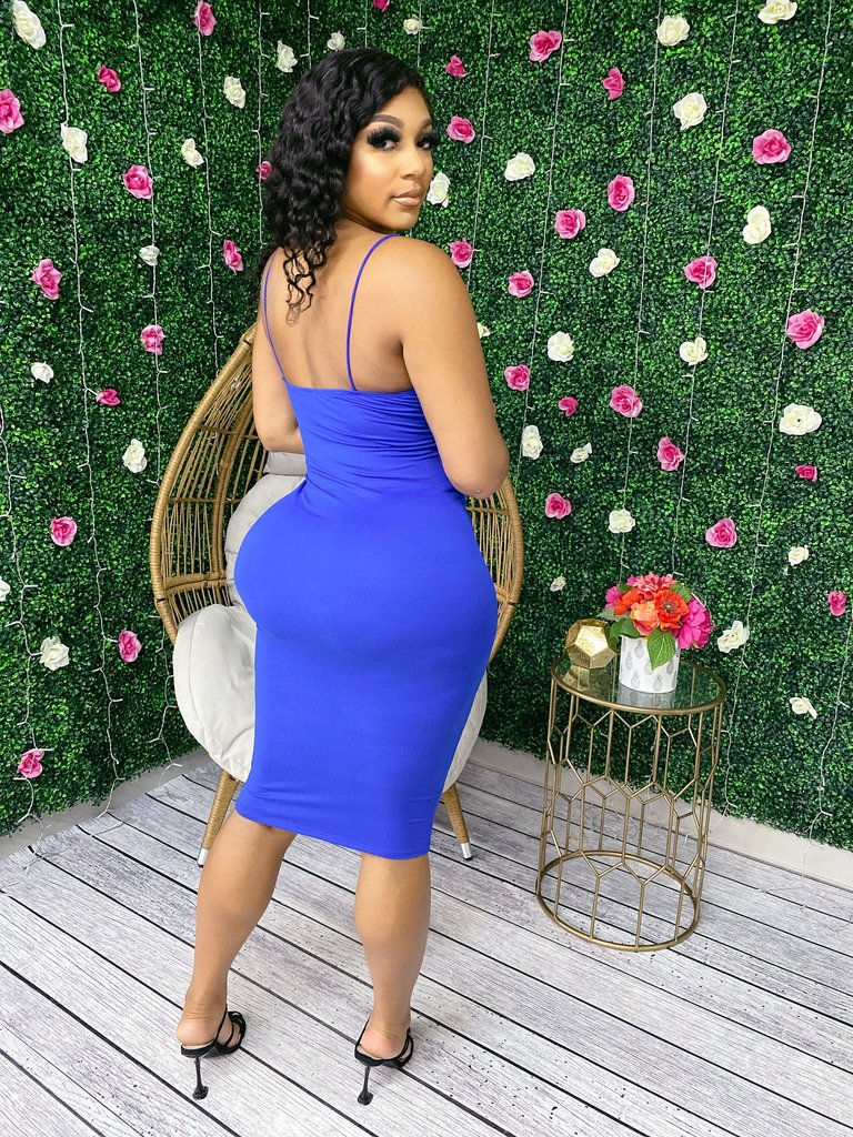 Thumbnail: Sexy Solid Spaghetti Tank Dress