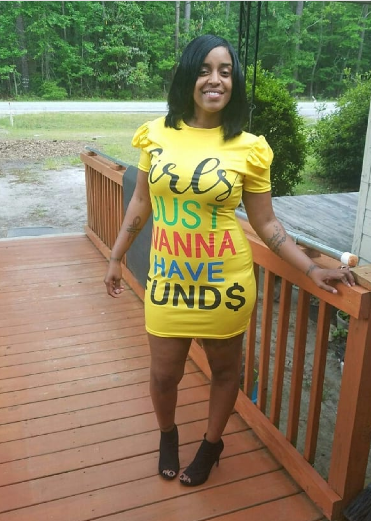 Sexy Yellow Slim Character Dress