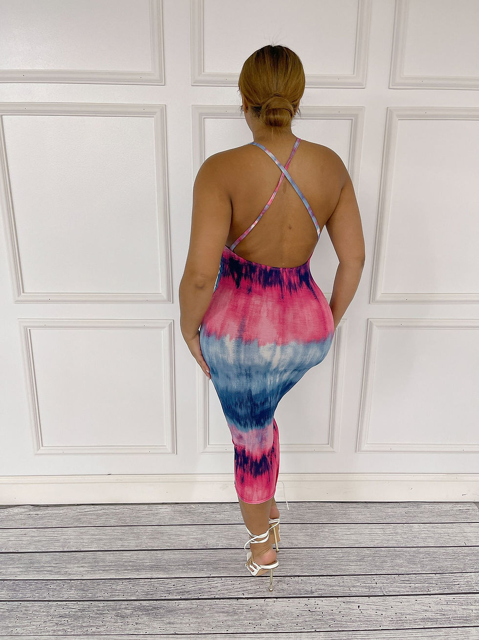 Thumbnail: Sexy Pink or Blue X Black Dress