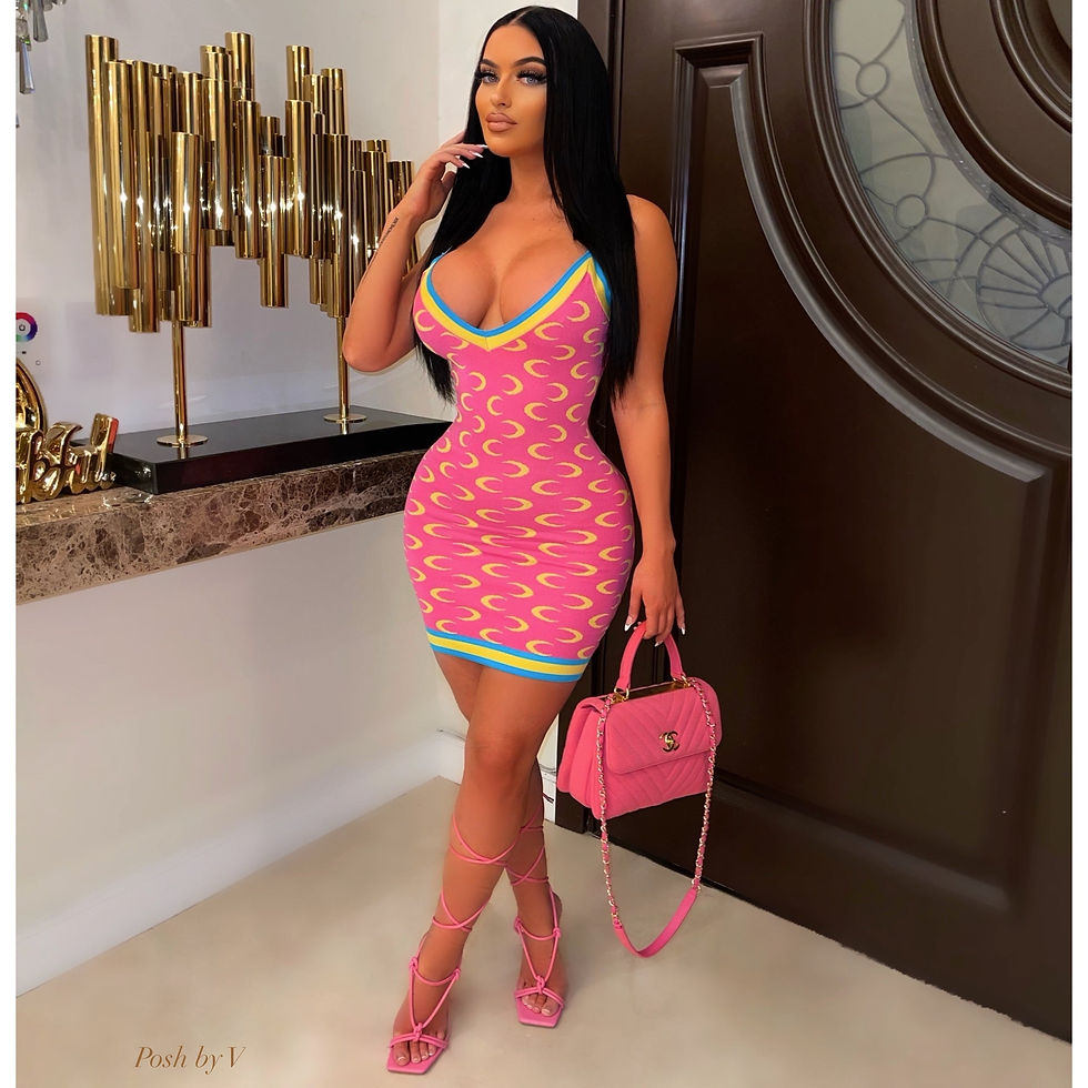 Thumbnail: Sexy Knit Print Cami Dress
