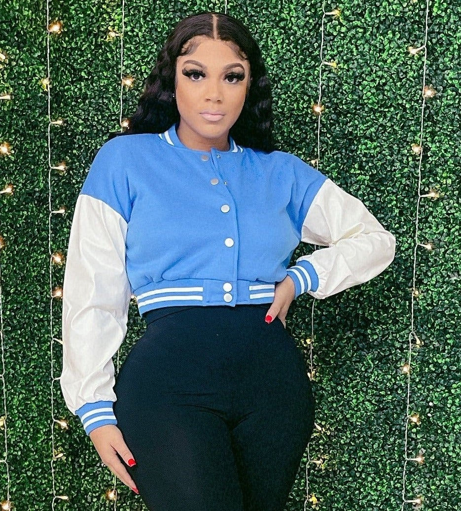 Thumbnail: Sexy Varsity Crop Jacket