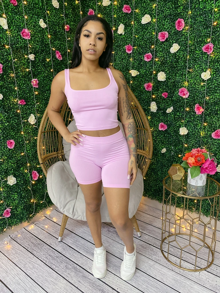 Thumbnail: Sexy Seamless Crop & Biker Set