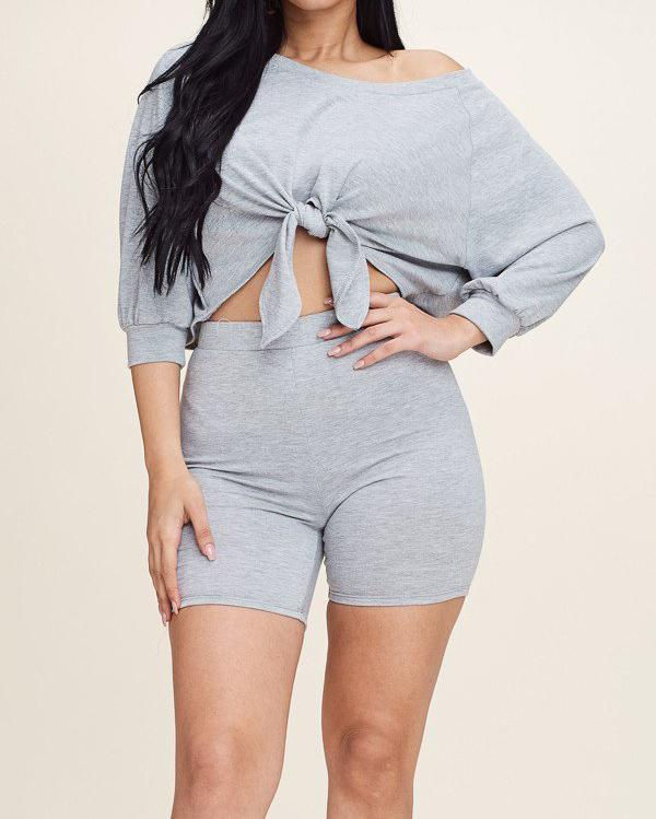 Thumbnail: Sexy Two Piece Soft Biker Short Set