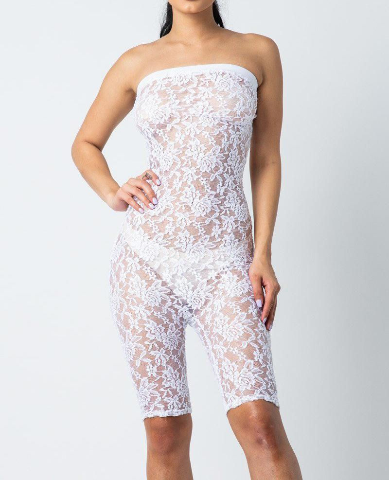 Sexy White Lace Romper