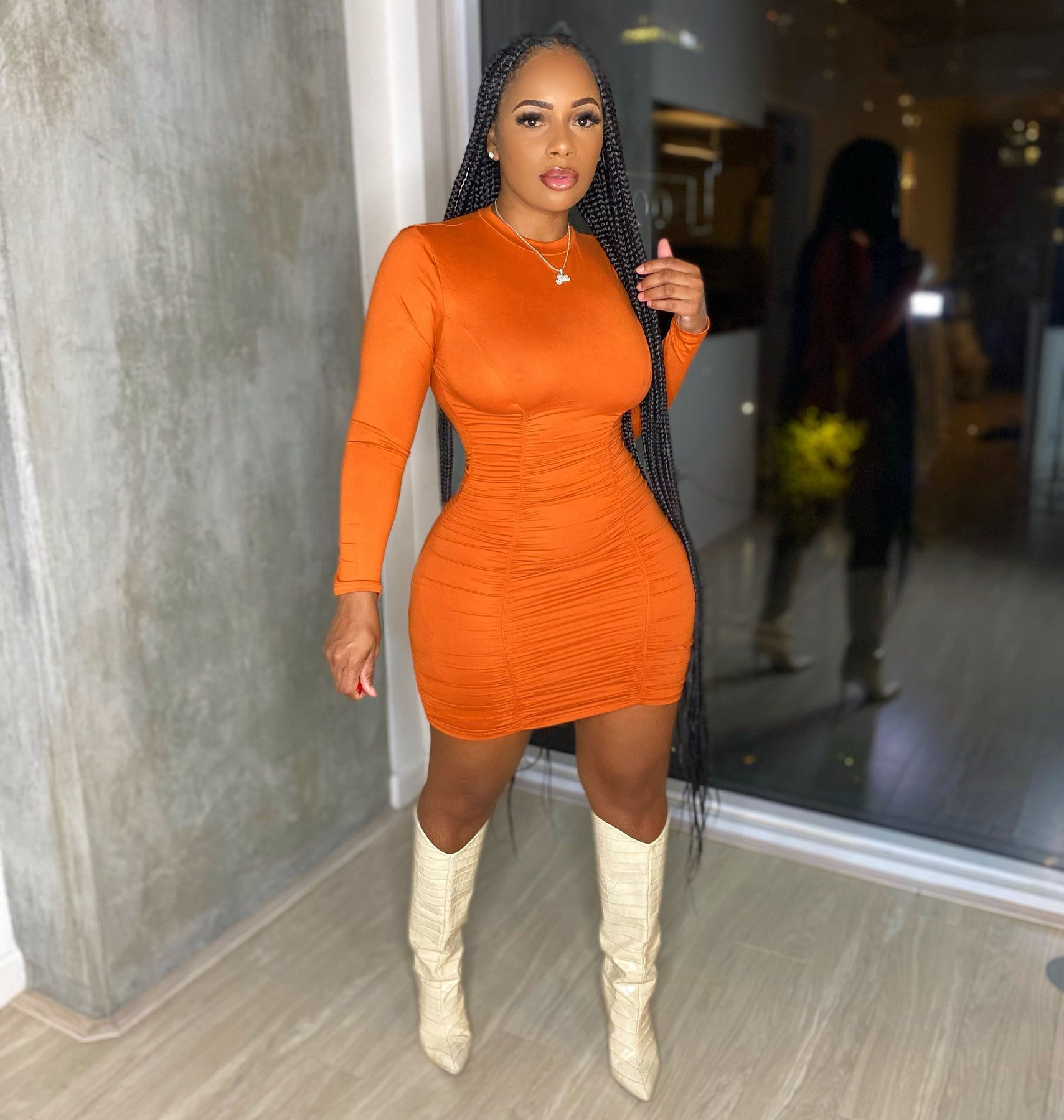 Sexy Plus Ruched I'm Ready Now Dress