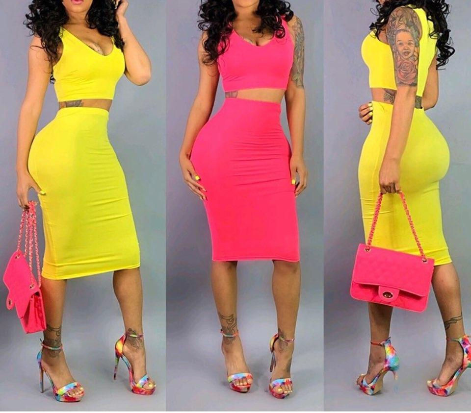 Thumbnail: Sexy Solid Skirt Set