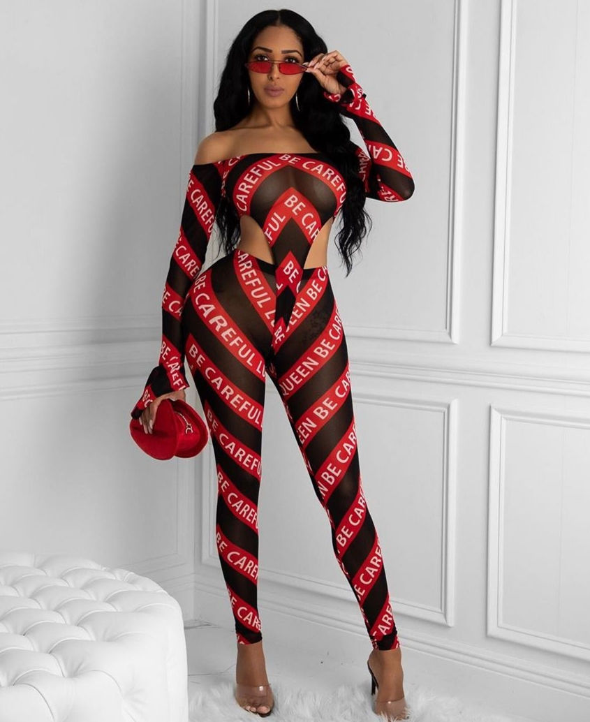 Thumbnail: Sexy Be Careful For Nothing Bodysuit Set