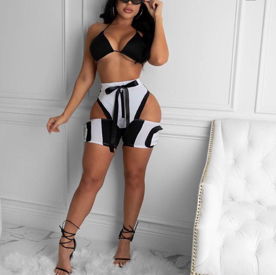 Sexy Bikini Top with Detailed Shorts