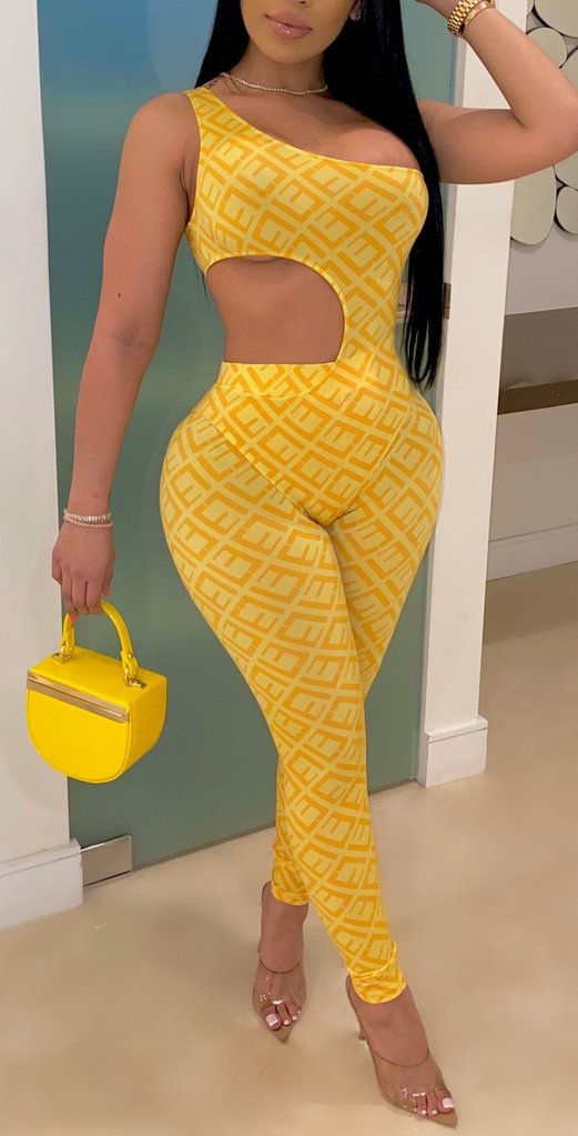 Thumbnail: Sexy Cut Out Bodysuit and Leggings Set