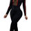Thumbnail: Sexy Black & Red Mesh See Through Jumpsuit