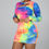 Thumbnail: Sexy Tie Dye Front Cut Out Top & Skirt Set