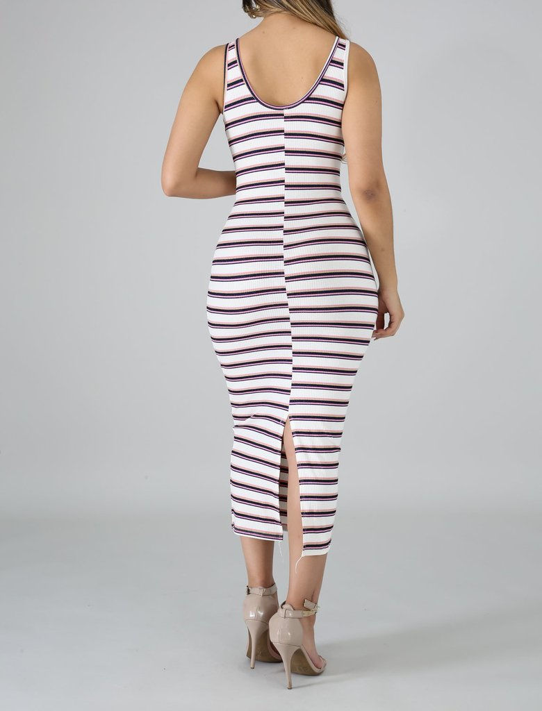 Thumbnail: Sexy Stripe Front Tie Maxi Dress 
