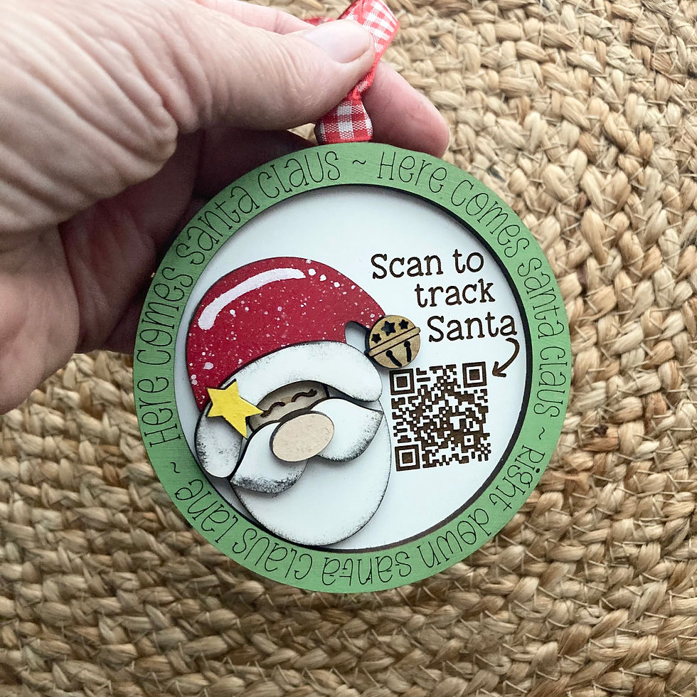 Thumbnail: Track Santa Christmas Ornament 