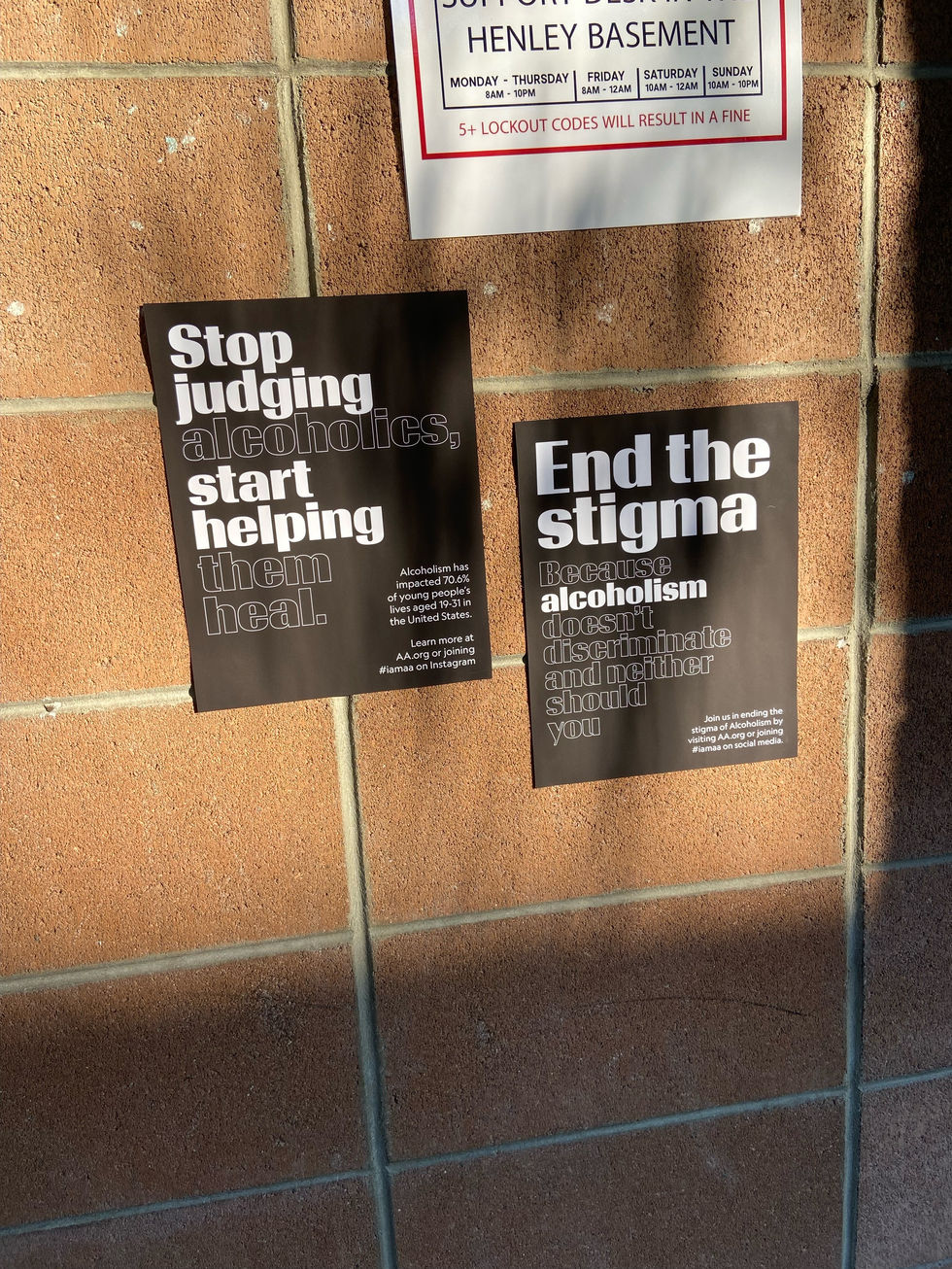 Posters in situ at Chapman University