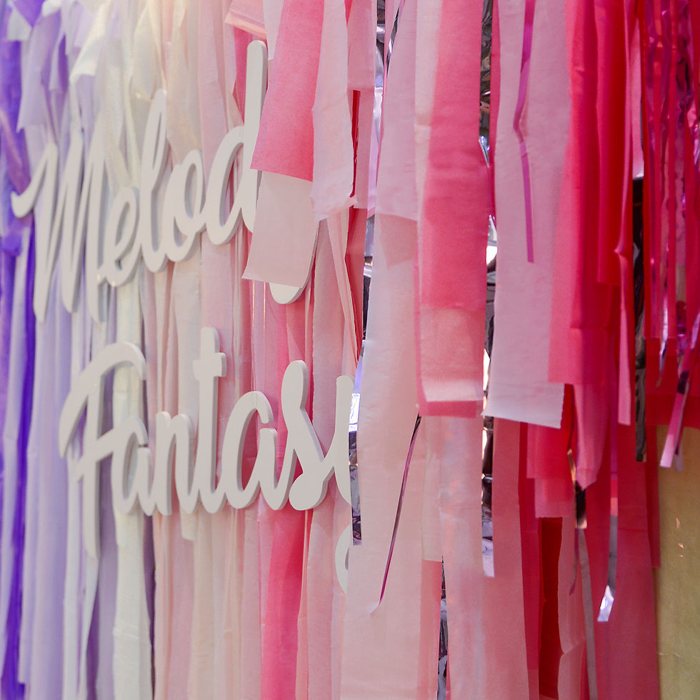 Thumbnail: Pink & Purple Streamer Backdrop| Baby Shower Plastic Cloth Fringe Back