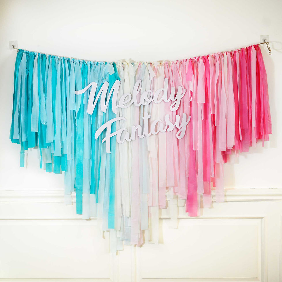 Thumbnail: 200 Plastic Strips Pink Blue Streamer Backdrop Pastel Plastic Fabric Fring